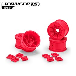 Pioneer - RC10 2.2" rear wheel w/ 1/4" & 3/16" axle adaptor, retro pink - 4pc