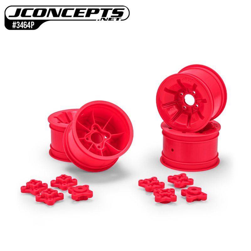 Pioneer - RC10 2.2" rear wheel w/ 1/4" & 3/16" axle adaptor, retro pink - 4pc