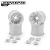 Pioneer - RC10T 2.2" rear wheel w/ 1/4" & 3/16" axle adaptor, white - 4pc