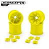Pioneer - RC10T 2.2" rear wheel w/ 1/4" & 3/16" axle adaptor, yellow - 4pc