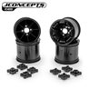 Pioneer - RC10T 2.2" rear wheel w/ 1/4" & 3/16" axle adaptor, stealth black - 4pc
