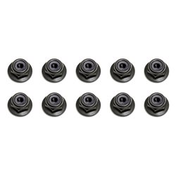 låsmutter med fläns M3 svart