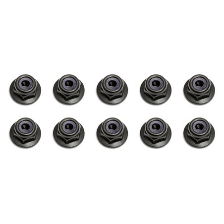 låsmutter med fläns M3 svart