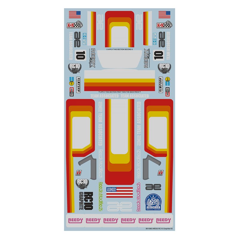 RC10 Graphite Kit Decal Sheet