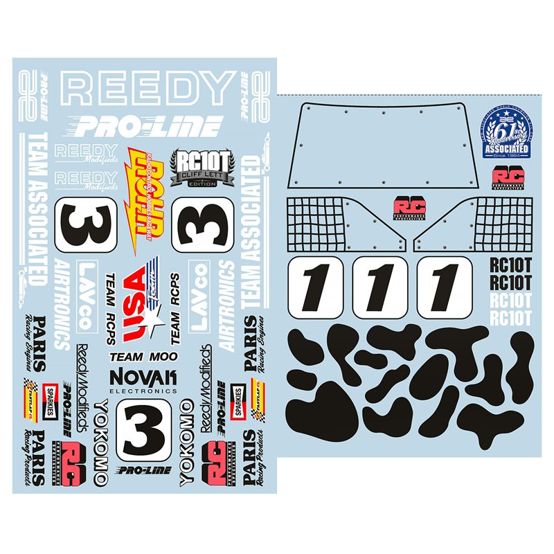 RC10T Cliff Lett Team Moo Decal Set