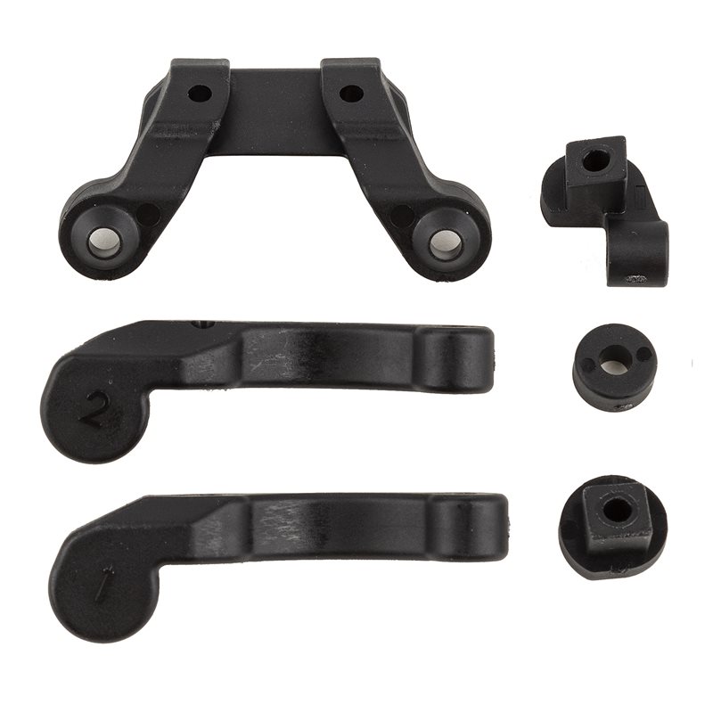 RC10B6.4 Front Wing Mount Fan Mounts and Battery Brace Shim Set