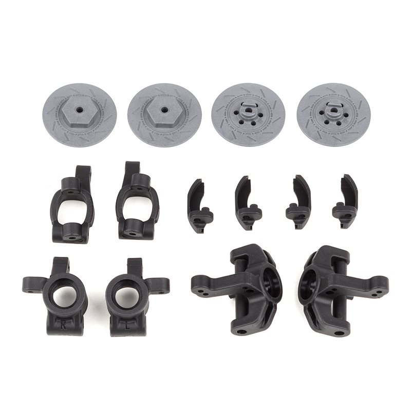 Reflex 14R Steering and Caster Blocks Rear Hubs and Brake Discs
