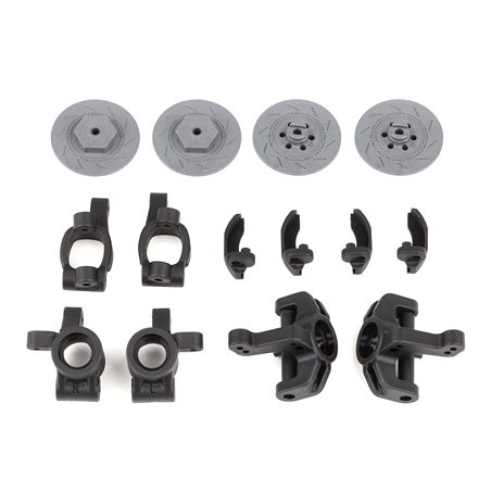 Reflex 14R Steering and Caster Blocks Rear Hubs and Brake Discs