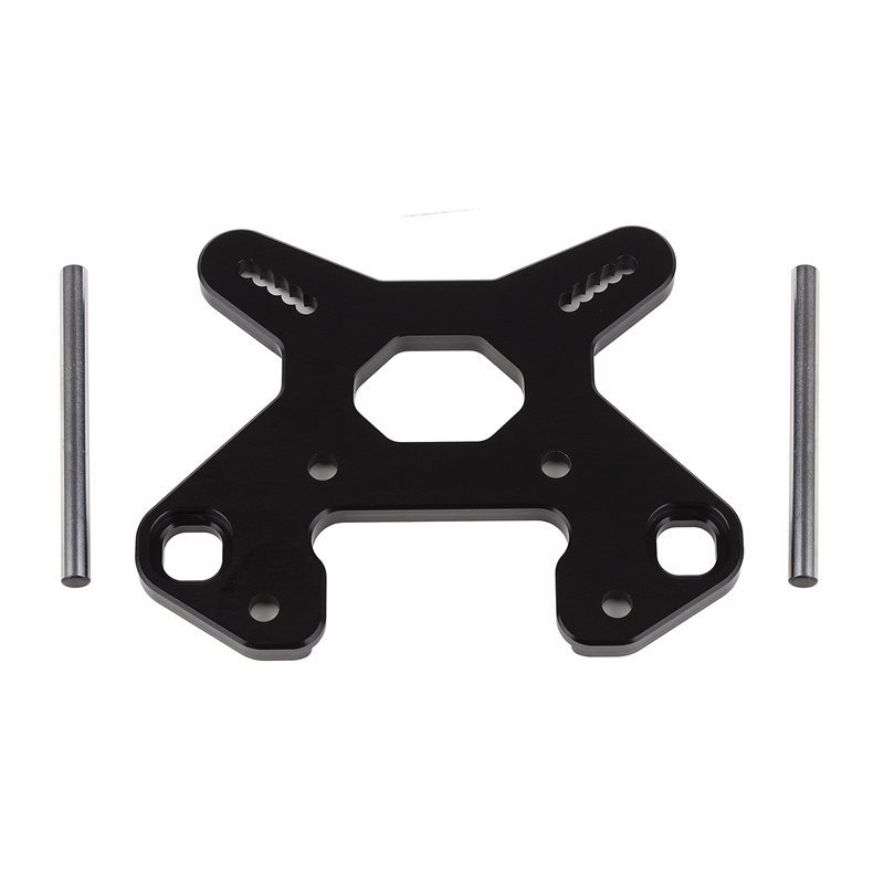 RC8B4 Front Shock Tower V2 black aluminum