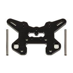 RC8T4 Front Shock Tower V2 black aluminum