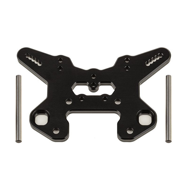 RC8T4 Front Shock Tower V2 black aluminum