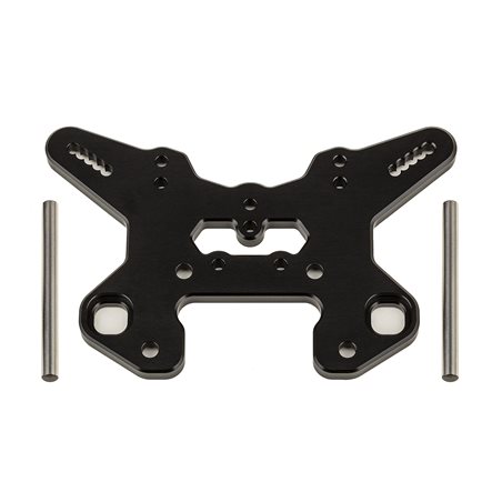 RC8T4 Front Shock Tower V2 black aluminum
