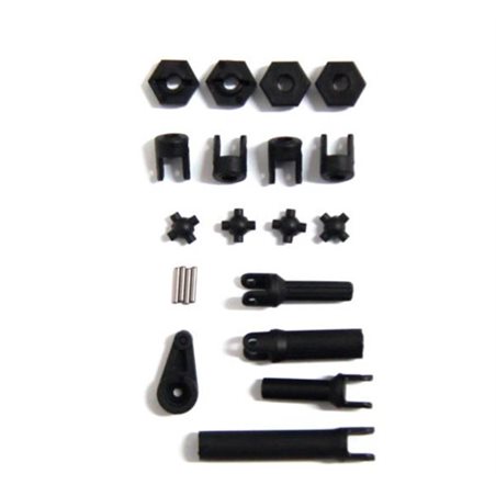 RGT136161 MAIN DRIVE SHAFT + WHEEL HEX + SERVO HORN