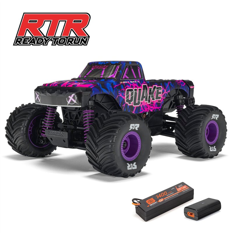 1/16 QUAKE GROM 4X4 RTR Brushed Monster Truck (Battery & Charger Included), Purple