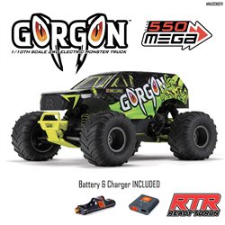 1/10 GORGON 2WD RTR Brushed Monster Truck (Battery & Charger Included), Gun Metal