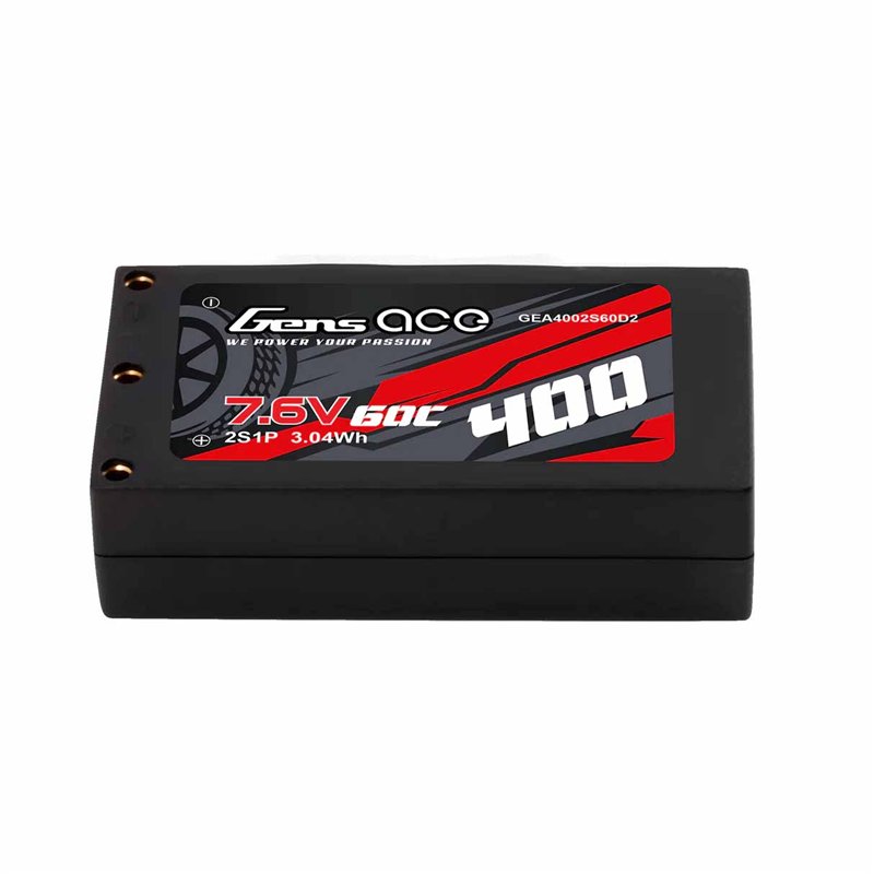 GensAce Mini 1:28 LiPo 2S HV 2.0 7.6V-400-60C(JST) 44x23x12mm 19g